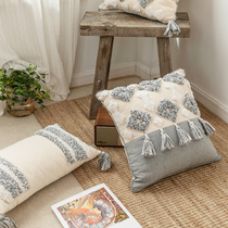 ins Moroccan style tufted pillow living room sofa cushion model room office homestay wind tassel pillow