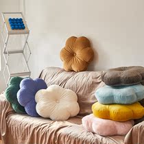 ins solid color petals Pillow sofa cushion girl heart office chair seat cushion floating window decoration flower waist