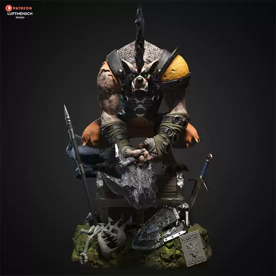 Hogger the Jackalman Leader from World of Warcraft 3D Printing Model Stl File Material