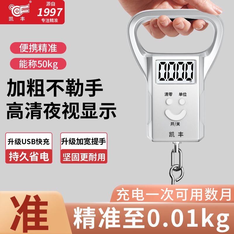 凯丰高精准电子秤高精度快递迷你手提秤弹簧小型手提电子秤家用秤