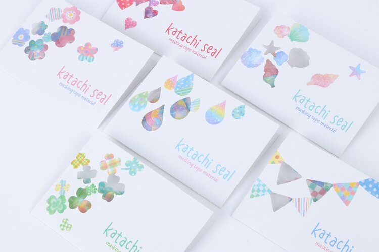 Juyouke Japanese and paper hand account stickers, four-leaf clover, love, water droplets, bunting, decorative stickers, 6 styles