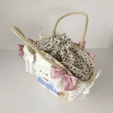 Плюшевый кролик с бантиком, корзина, набор материалов для выхода на улицу, сумка, домашний питомец, «сделай сам», стиль Лолита
