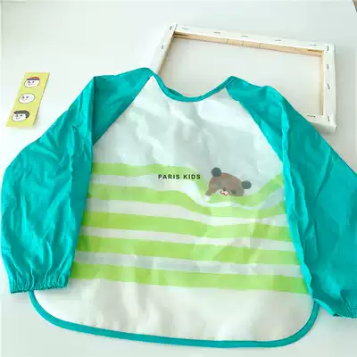 Japanese infants and young children anti-dressing cute cartoon waterproof leave-in children men and women baby kindergarten eating blouses