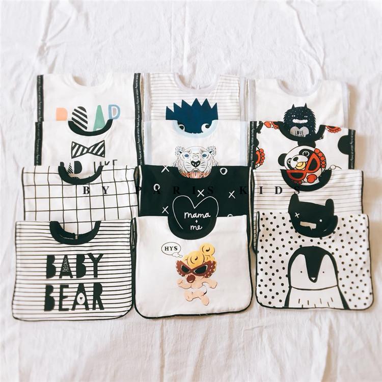 ins explosion-proof cotton square bib bib cotton baby saliva towel plus size baby eating pocket waterproof