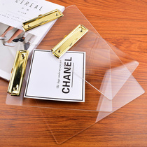 Transparent acrylic A4A5A6 folder board Writing splint writing pad board Menu bill clip Office stationery