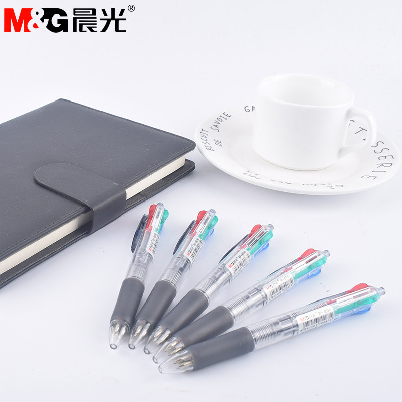 Morning light stationery four-color ballpoint pen 0 7mm Students with office press multi-color ballpoint pen oil pen office supplies