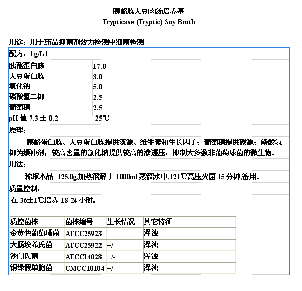 Pancreatic Cheese Soybean Peptone Liquid (Meat Soup) Culture Medium (TSB) 250g Shanghai Ika Scientific Research Supplies