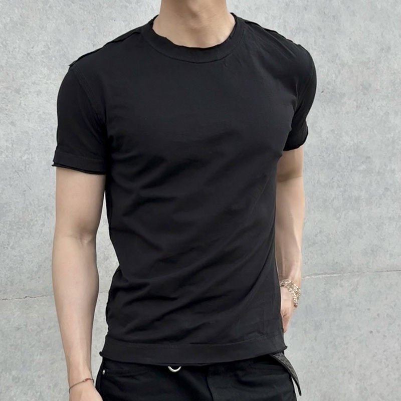 Paint Nothing Pure Cotton Double Ribbed T-Shirt Short Sleeves