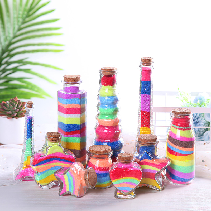 Puzzle color sand wishing bottle parent-child net red diy sand painting bottle creative mind handmade small gift sand bottle painting material