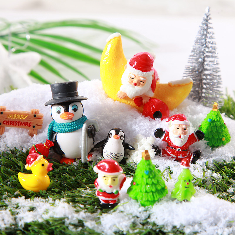 Christmas wishing bottle material decoration Christmas old man small ornaments Snow doll landscape diy material micro landscape