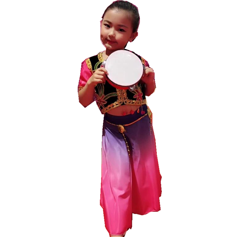 2018 Tân Cương Trẻ em thiểu số Uygur Trang phục biểu diễn Sequin mới Trang phục khiêu vũ cho trẻ em - Trang phục váy trẻ em hàn quốc