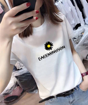 2021 summer new European station cotton short sleeve T-shirt female Korean loose white small Daisy top ins tide
