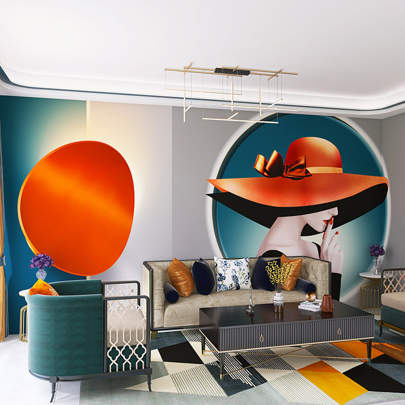 Nordic minimalist bamboo wood fiber protective wall panel light extravagant TV background wall buckle plate living-room sofa film and TV integrated wall panel