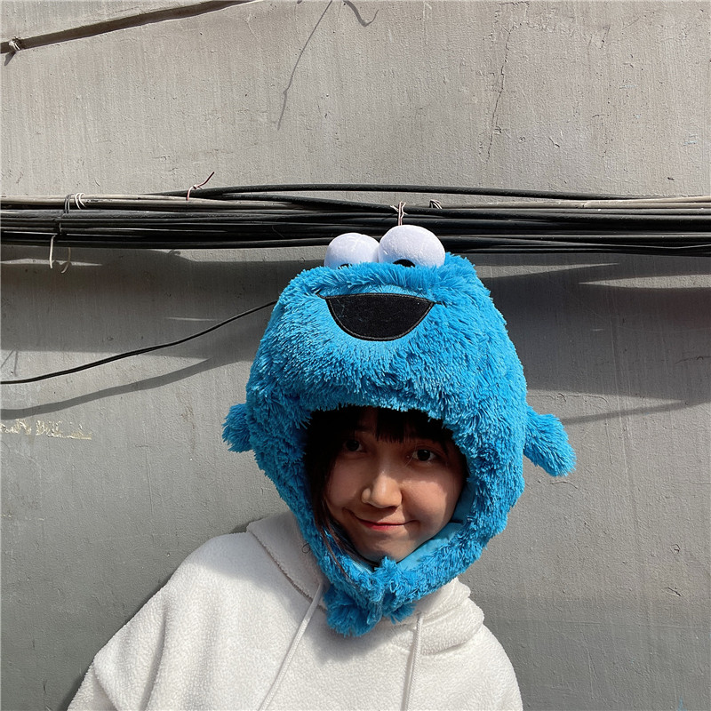 Cartoon Globe Sesame Street Hat Headgear Aimo Sweets Freaks Big Eyes Plush Party Hat Photo Props