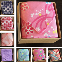 Wind series printed cotton handkerchief Womens cotton handkerchief Cherry blossom handkerchief Cotton square towel small gift box