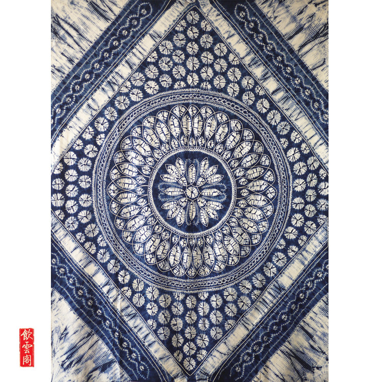 Boutique handmade Dye Cloth Plant Blue Dye National Wind Companion Gift Sand Release Tablecu hanging cloth 200 x 150cm