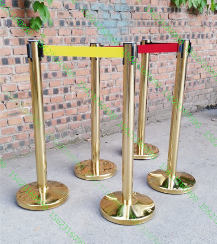 Zhengzhou stainless steel 5 m railing base telescopic isolation belt one meter line guard line gold protocol column greeting column-Taobao