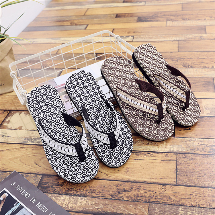 Summer herringbone drag men flat bottom non-slip men's cool slippers student slippers men's casual beach shoes man character drag man-Taobao