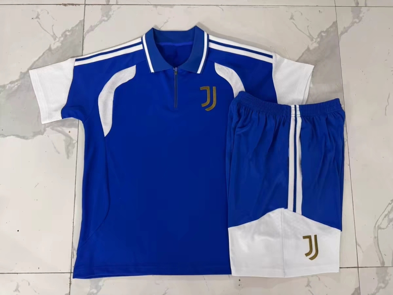 Juventus Blue Short-Sleeved Football Training Uniform Polo Jersey Men's 2627 Quick-Drying Running Fitness Shorts Sports Team Uniform