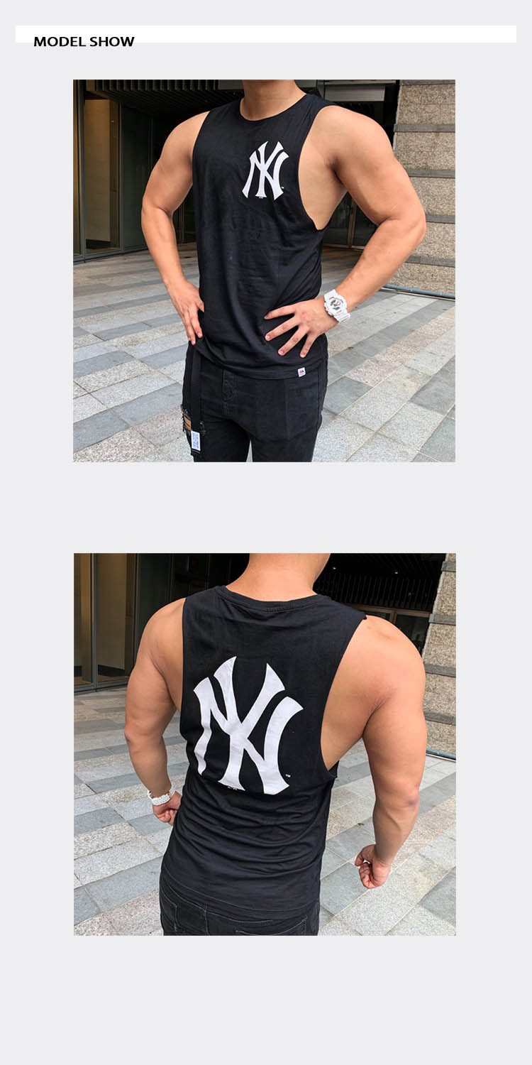 Áo vest thể thao nam rộng rãi cotton đào tạo vai thoáng khí kích thước lớn mùa hè cá tính xu hướng 19 tập thể dục đường phố không tay - Áo vest cotton áo khoác nam mùa hè