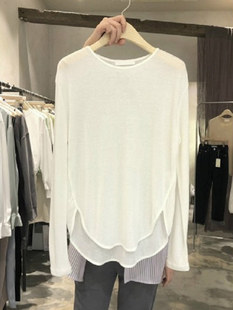 女性用長袖フェイスマスクTシャツ2023初春の新スタイルルーズ