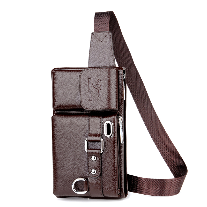 Hong Kong I.Tgreg Men's Waist Bag Genuine Leather Multifunctional Phone Bag Pure Cowhide New Casual Chest Bag Single Shoulder Crossbody