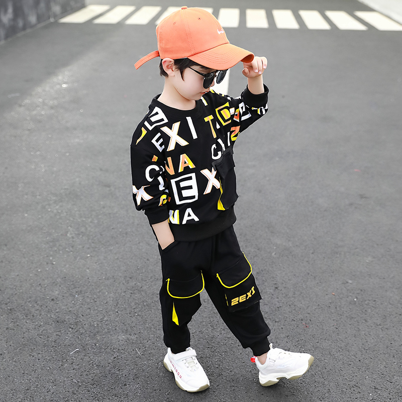 Children's Clothing Boys Spring Suit 2022 New Spring and Autumn Foreign Gas Baby Korean Edition Clothes Children's Handsome Two-Piece Set Tide