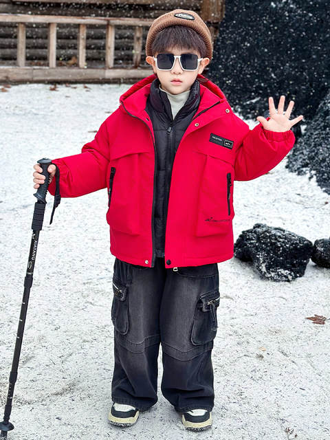 Boys' Autumn and Winter down Jacket Inner Liner Three-In-One Windbreaker Coat 2026 New Winter Children's Padded Clothing