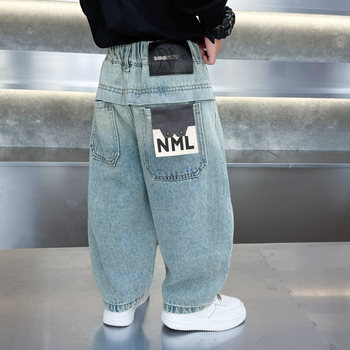 Boys' Spring and Autumn Pants, Children's Casual Jeans, 2026 New Style, Straight-Leg Pants for Toddlers and Kids, Korean Style Long Pants for Babies