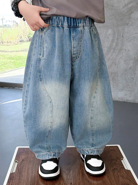 Boys' Jeans Spring and Autumn Children's Fashionable Straight Pants 2026 New Style Little Boys' Spring Casual Curved Long Pants