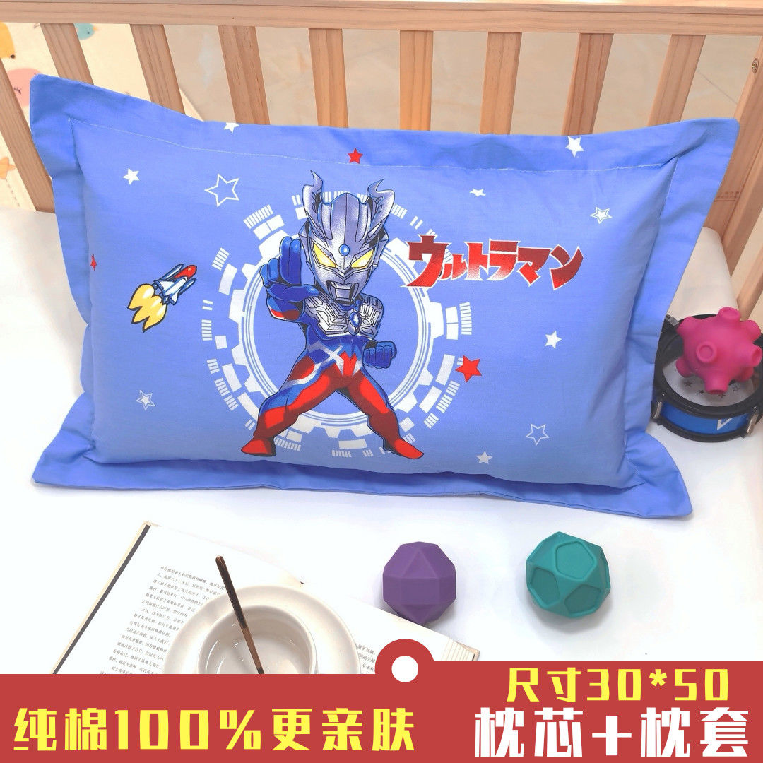 Pure cotton pillowcase child pillowcase 30 * 50cm baby small number cartoon full cotton baby kindergarten students
