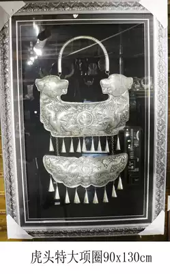 Ethnic characteristics silver painting frame modern hotel home decoration soft decoration modern Chinese style simple silver frame solid wood photo frame