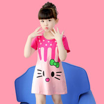 Girl Sleeping Dress Child Summer 2022 Summer Summer Money Princess Pure Cotton Super Fairy Pyjamas Mother Daughter Dress Spring Autumn
