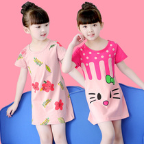 Girl Sleeping Dress Pure Cotton Summer Pyjamas Suit Thin baby Children Spring and Autumn Girls Mother and daughter Daughter Dress Home