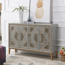 American entrance cabinet Foyer decorative cabinet Light luxury home multi-function locker Door shoe cabinet Solid wood dining edge cabinet