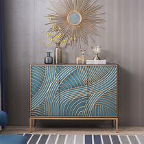 Door shoe cabinet Household door locker American light luxury entrance cabinet Home decoration cabinet Solid wood foyer locker