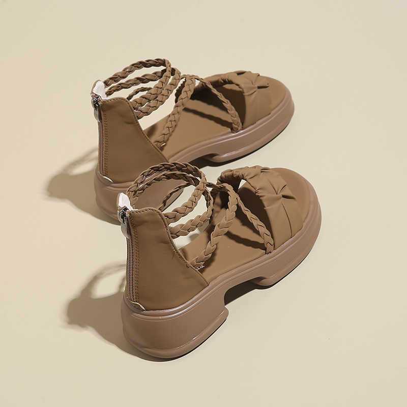 Roman Sandals with Skirts for Women 2026 Summer New Casual Versatile Thick-Soled French Beach Shoes Super Popular Platform Shoes Roman Sandals with Skirts for Women 2026 Summer New Casual Versatile Thick-Soled French Beach Shoes Super Popular Platform Shoes