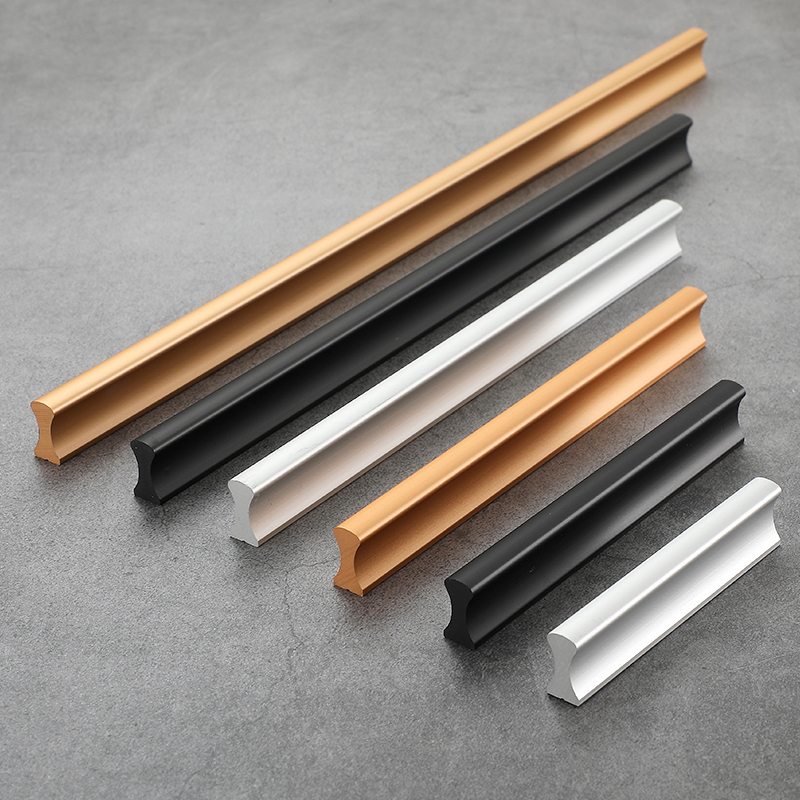 Modern minimalist cabinet door overall cupboard drawer handle American lengthened solid handle wardrobe grey handle Nordic light lavish
