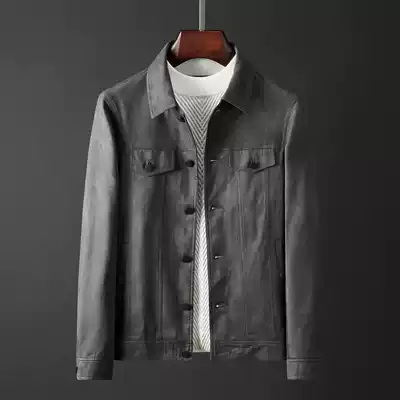 2019 winter new suede jacket men's fashion retro lapel slim padded warm casual jacket men