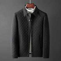 Warm winter new thin cotton clothes mens fashion business casual turnover Neckline Rhombus Gge Outwear Warm Cotton Suit Jacket