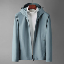 Spring new pressure rubber waterproof fabric casual jacket mens high quality workout minimalist fashion Even cap jacket man