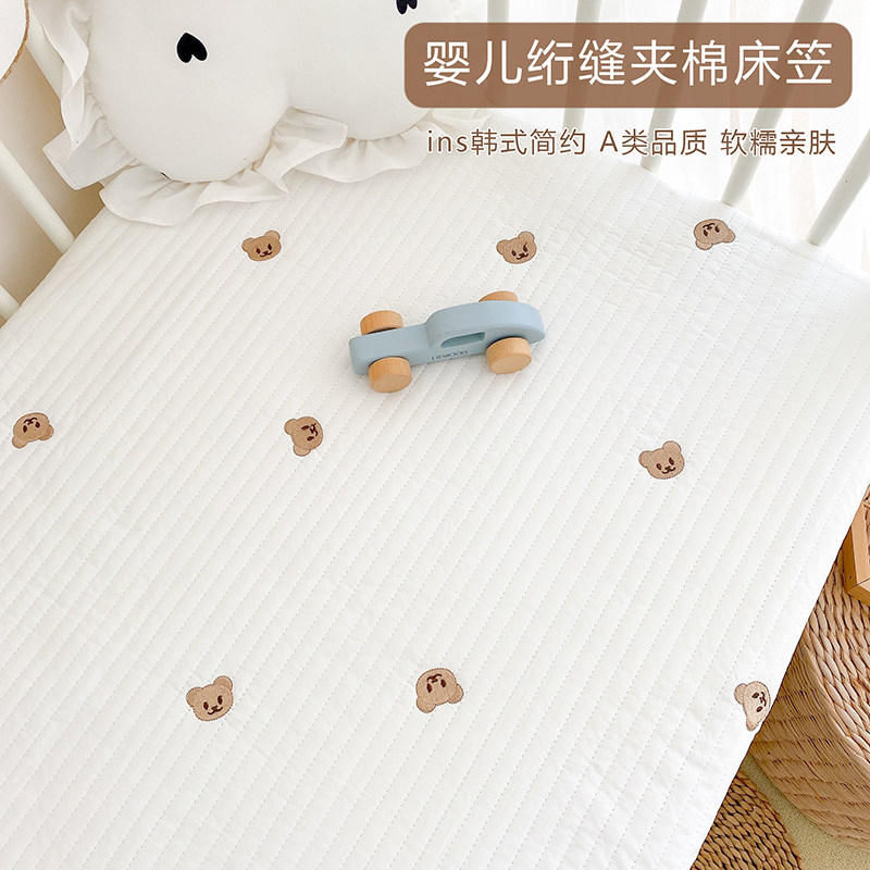 Custom ins Korean baby bed hat cotton class a baby bed sheet cover spring and autumn summer cotton mattress cover for newborn children