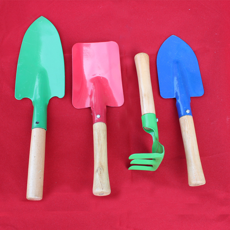 Children Beach Toys Four Pieces Of Iron Small Shovel Iron Bucket Seaside Playing Sand And Grass Garden Art Tools