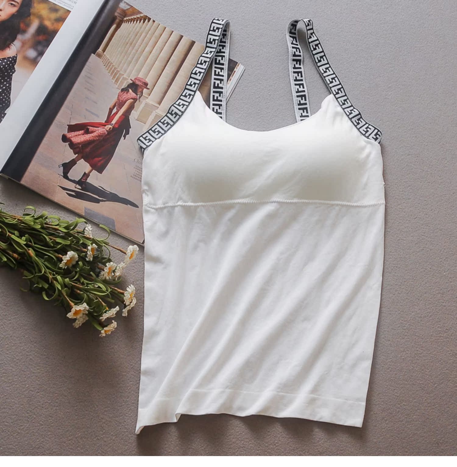 Mùa hè thư bra vẻ đẹp trở lại net vụ nổ đỏ phần đáy dây đeo vest bên trong bọc ngực ống đồ lót phụ nữ phần mỏng - Ống đồ lót cotton