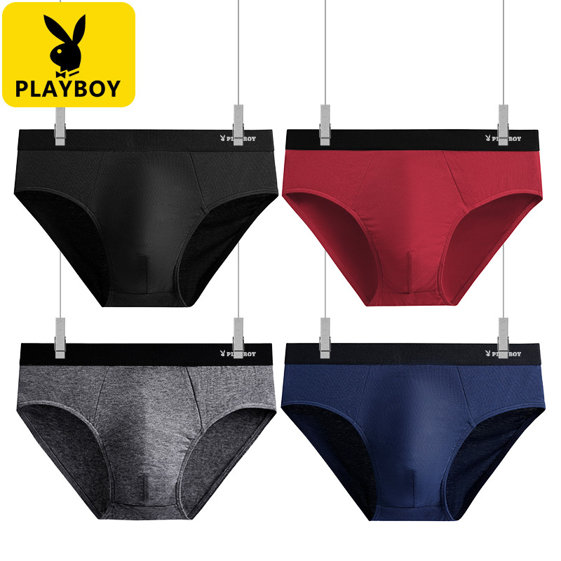 Playboy Men's Underwear Summer Pure Cotton Antibacterial Breathable 100% Cotton Men's Briefs Shorts Briefs Playboy Men's Underwear Summer Pure Cotton Antibacterial Breathable 100% Cotton Men's Briefs Shorts Briefs