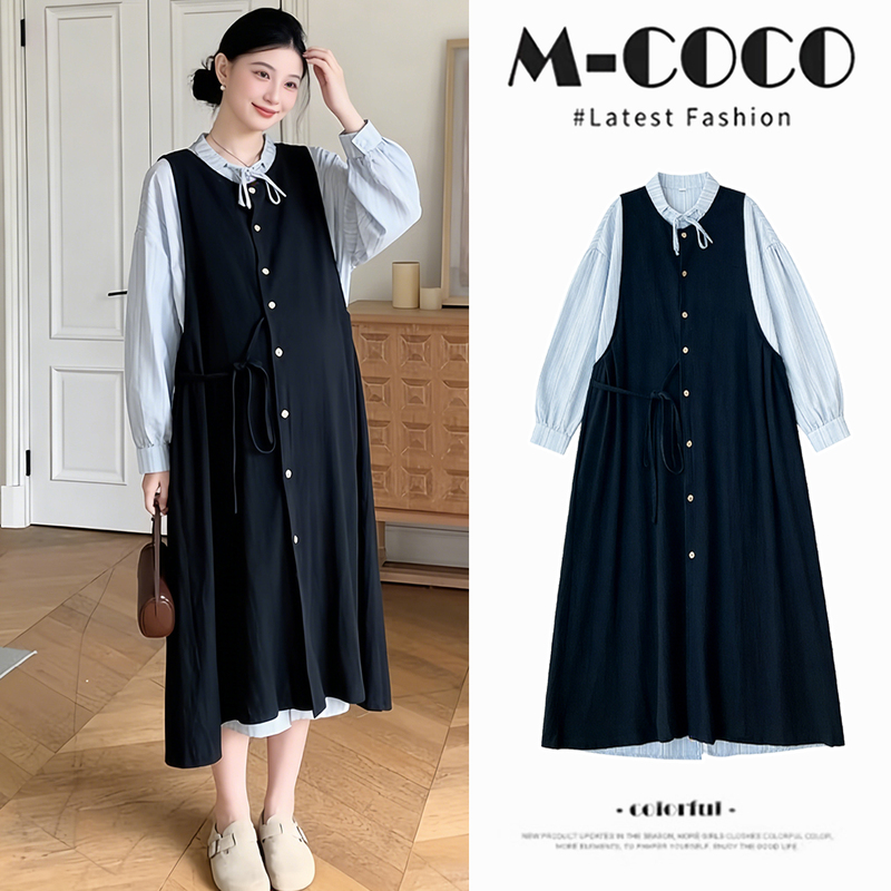 Beautiful Maternity Dress 2026 New Style Plus Size High-End Tank Dress That Doesn'T Show Pregnancy, Stylish Maternity Wear Spring Outfit
