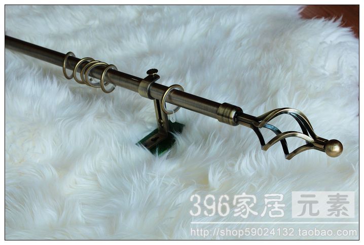 396 Home Elements*19MM Green Ancient Iron Curtain Rod European Single and Double Roman Rod Track Twist Installation