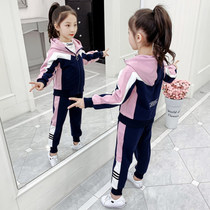 next jazz girl suit spring autumn ocean gas 2021 new trendy girl sports children clothing online red two-piece set