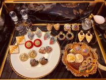 (Millionaire Bean) Vintage Earrings American Enamel Retro Ancient With Ornaments Ear Clip European (7)