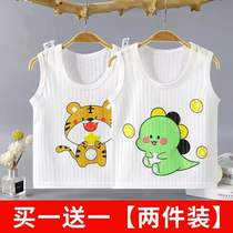 100 pure cotton baby vest Summer thin boy baby girl breathable bottomless protective belly child sleeveless small vest